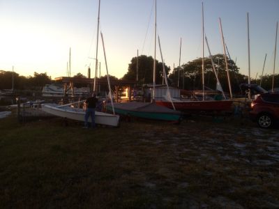 Colin making adjustments by the sunset