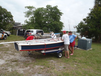 Bella getting ready to be towed home