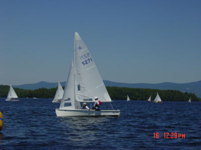 Ethan takes the boat to windward (M Sherman)