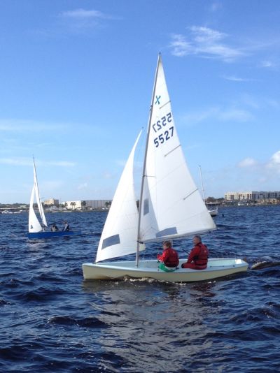 Dave & Rye between races (Thanks for the boat, Arthur!)
