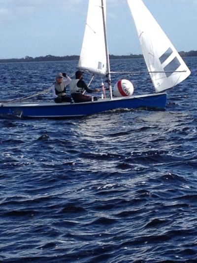 Lisa and Jake arriving in first place on Elvis!